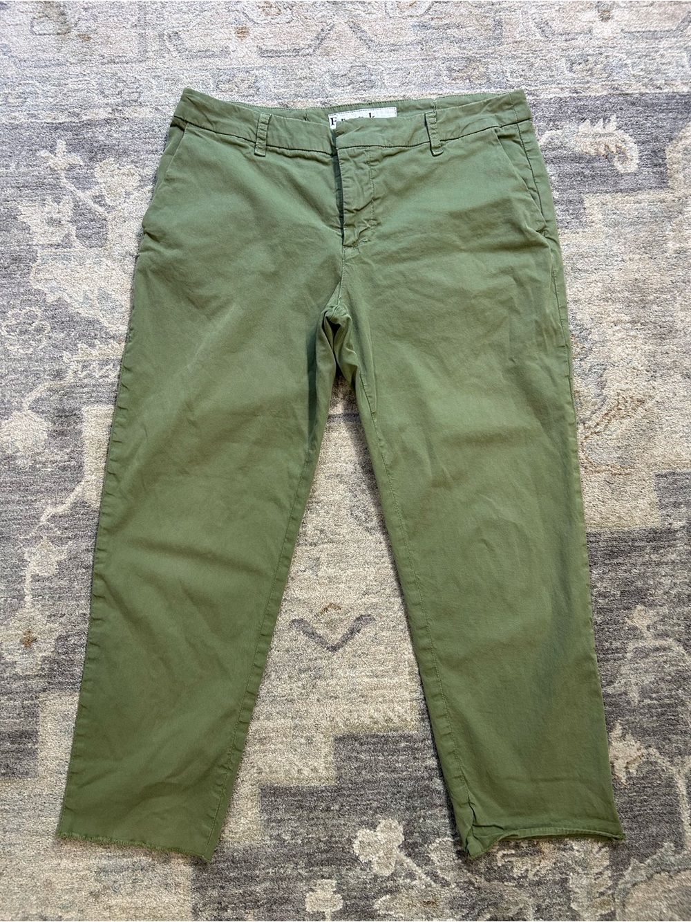 Frank & Eileen Wicklow Pants Olive Green Cotton Stretch Women’s Size 10